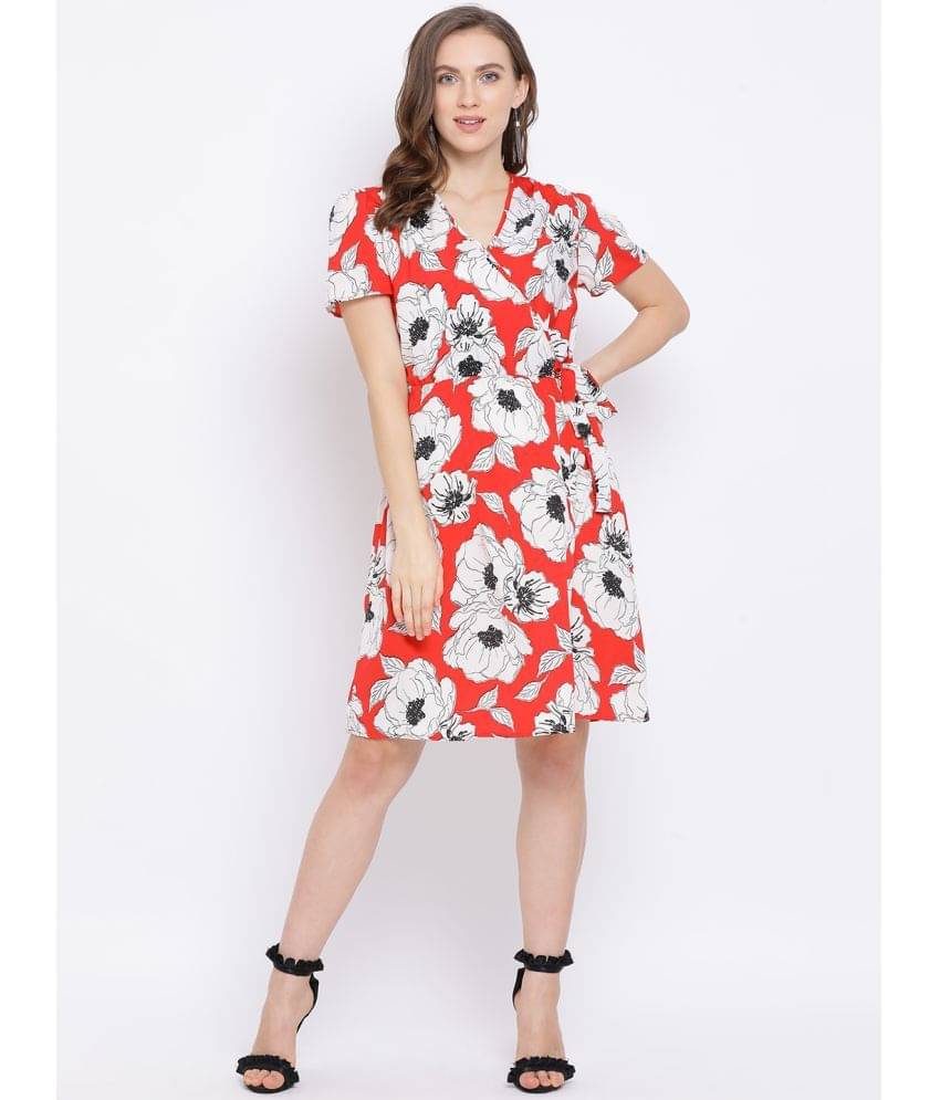 Oxolloxo Polyester Red A- line Dress - Oxolloxo Polyester Red A- line Dress -