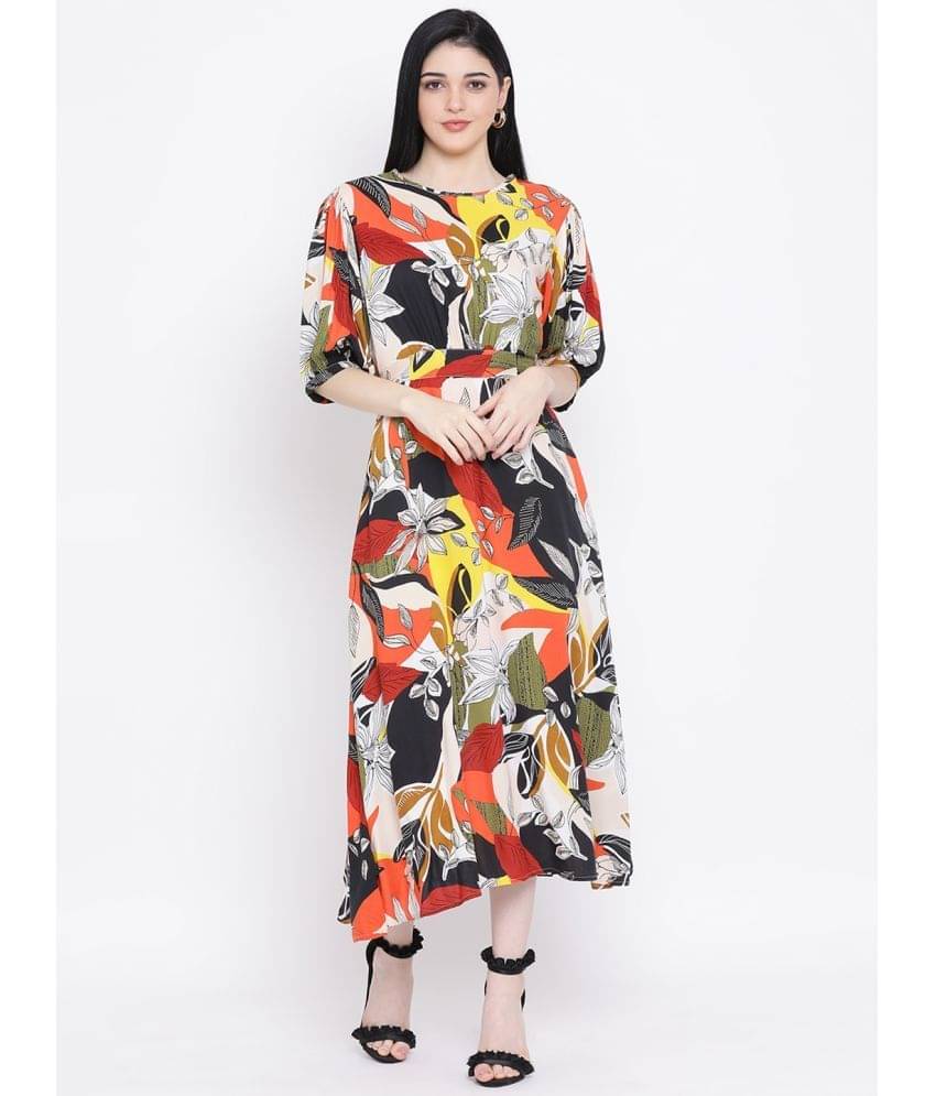     			Oxolloxo Women Viscose A-line Dress ( Multi Color )