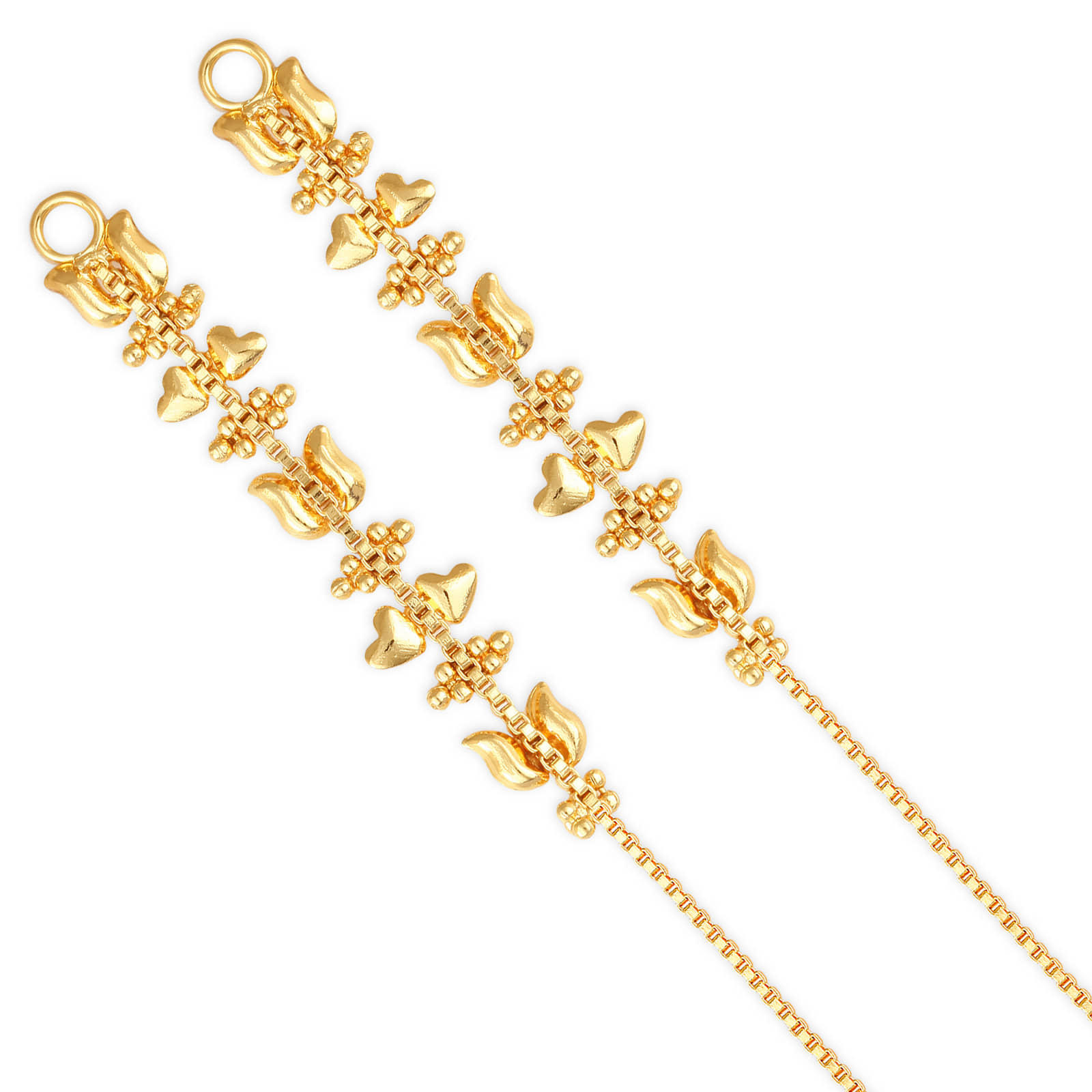 Vighnaharta - Golden Ear Chain Earrings ( Pack of 1 ) - Earrings | Buy online on ZillyBuy