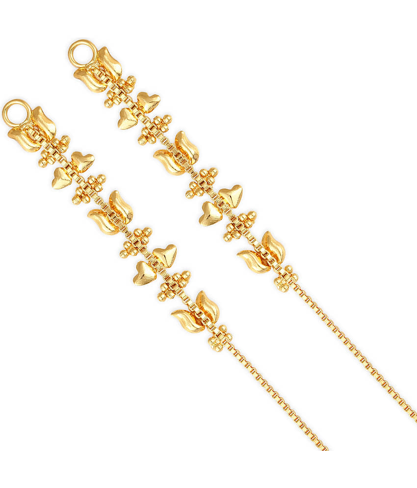 Vighnaharta - Golden Ear Chain Earrings ( Pack of 1 ) - Earrings | Buy online on ZillyBuy