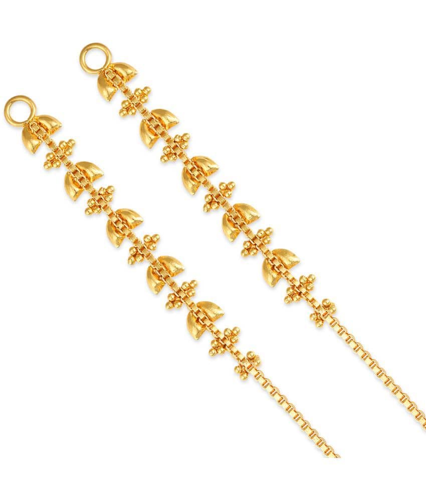 Vighnaharta - Golden Ear Chain Earrings ( Pack of 1 ) - Earrings | Buy online on ZillyBuy