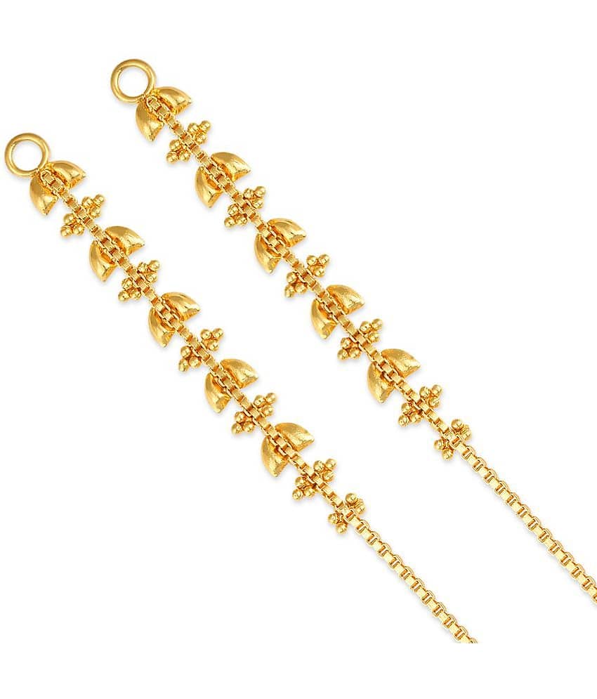 Vighnaharta - Golden Ear Chain Earrings ( Pack of 1 ) - Earrings | Buy online on ZillyBuy