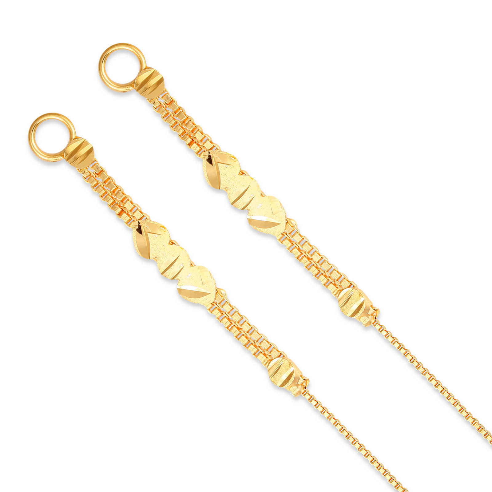 Vighnaharta - Golden Ear Chain Earrings ( Pack of 1 ) - Earrings | Buy online on ZillyBuy