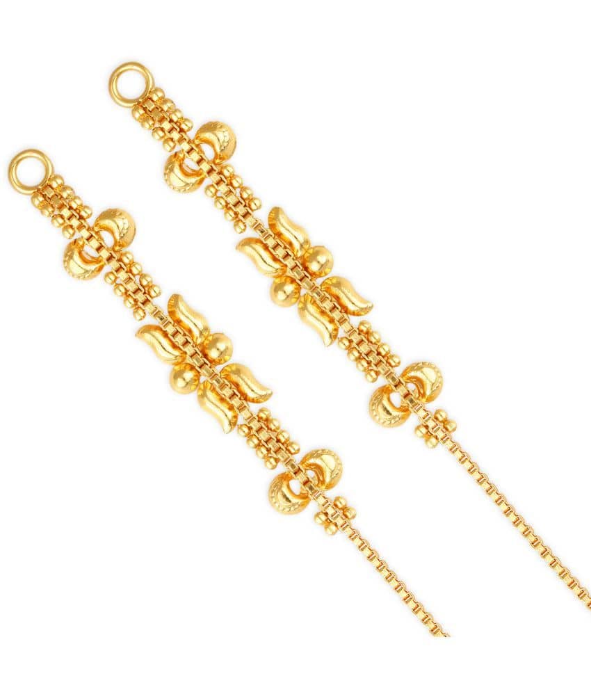 Vighnaharta - Golden Ear Chain Earrings ( Pack of 1 ) - Earrings | Buy online on ZillyBuy