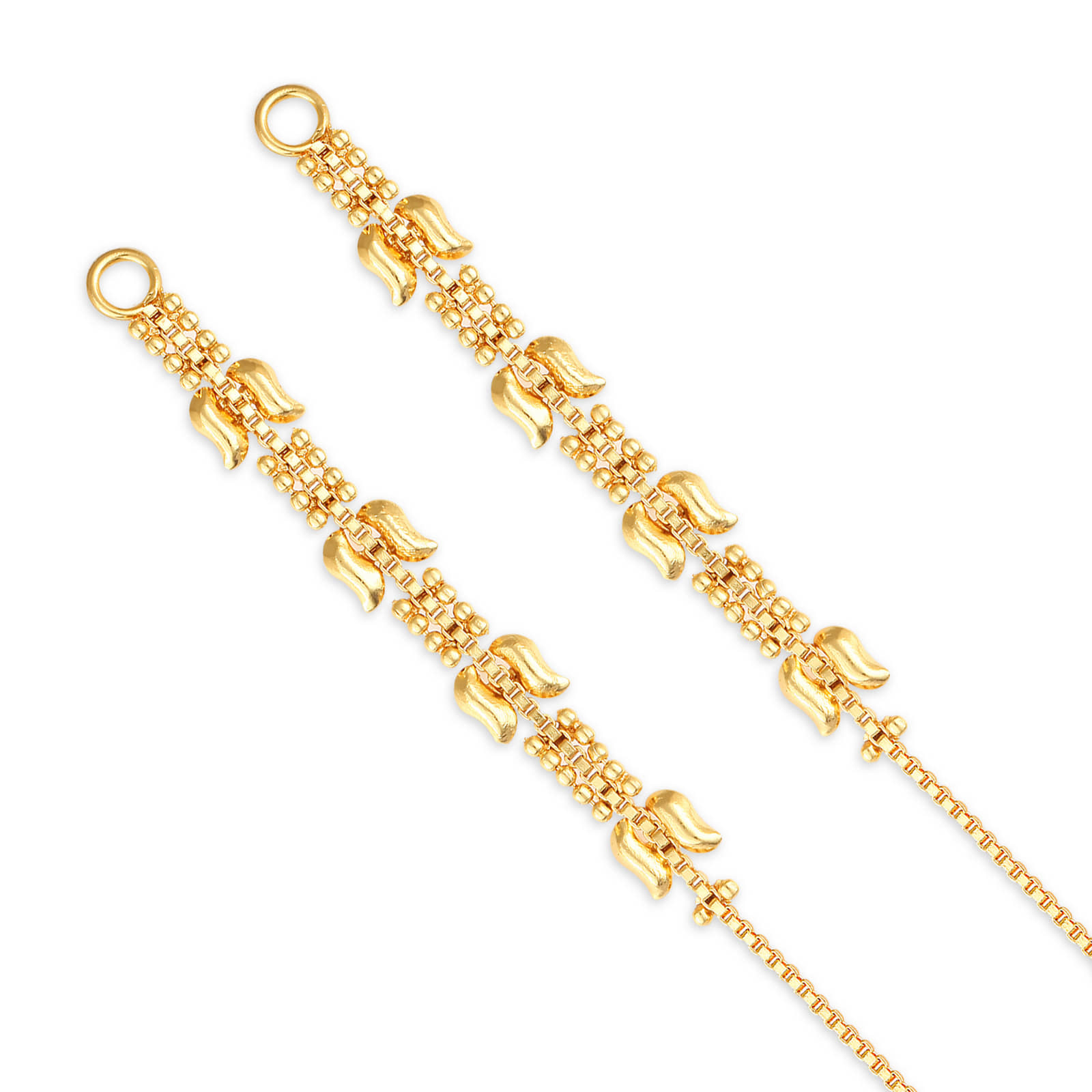 Vighnaharta - Golden Ear Chain Earrings ( Pack of 1 ) - Earrings | Buy online on ZillyBuy