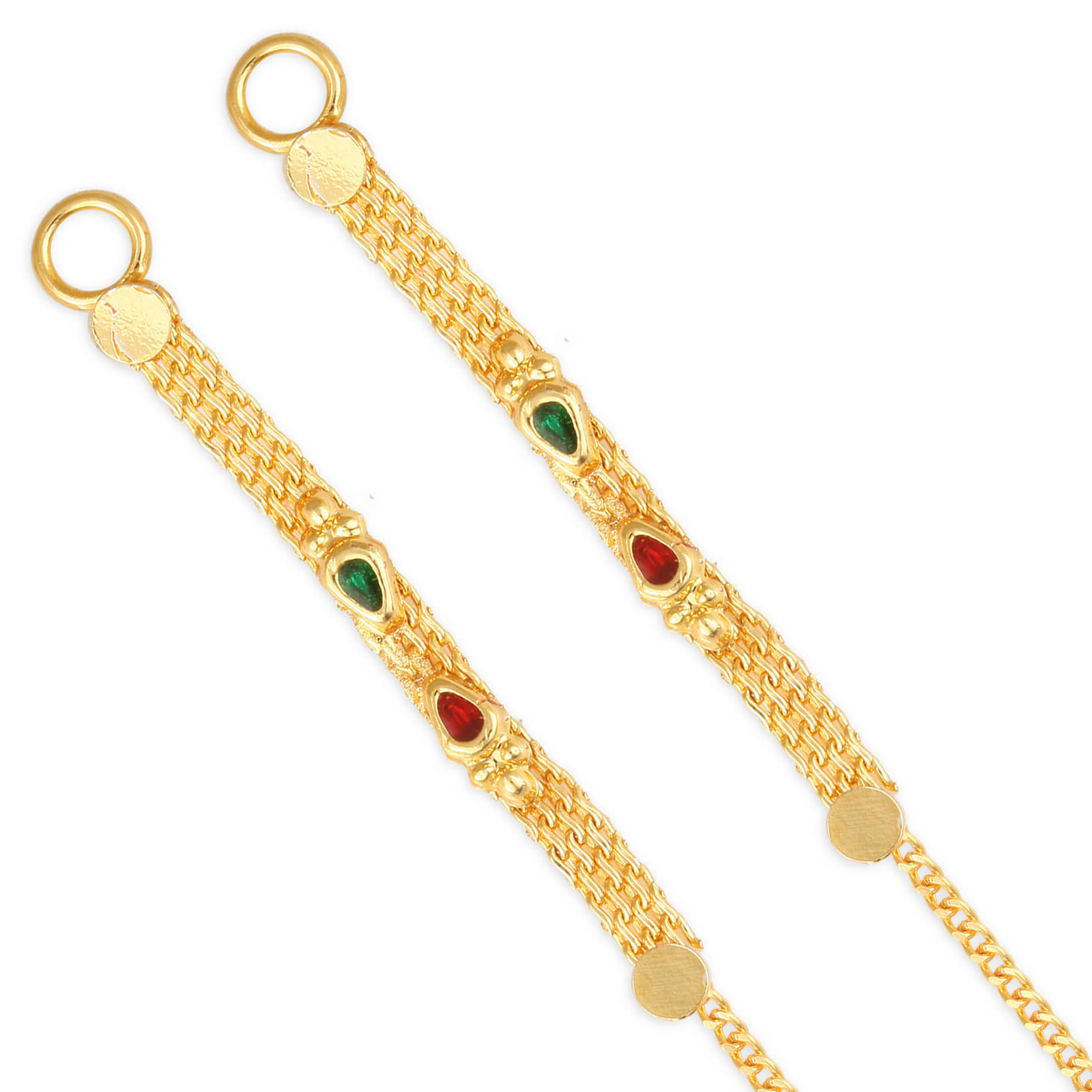 Vighnaharta - Golden Ear Chain Earrings ( Pack of 1 ) - Earrings | Buy online on ZillyBuy