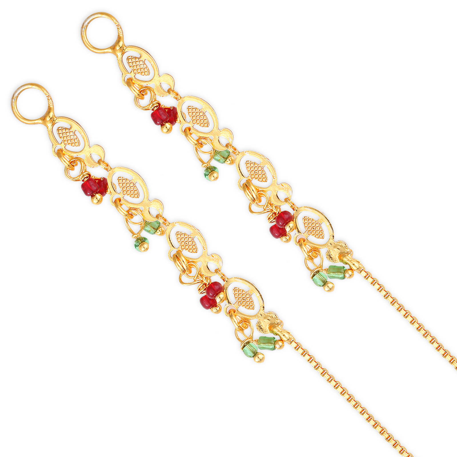 Vighnaharta - Golden Ear Chain Earrings ( Pack of 1 ) - Earrings | Buy online on ZillyBuy