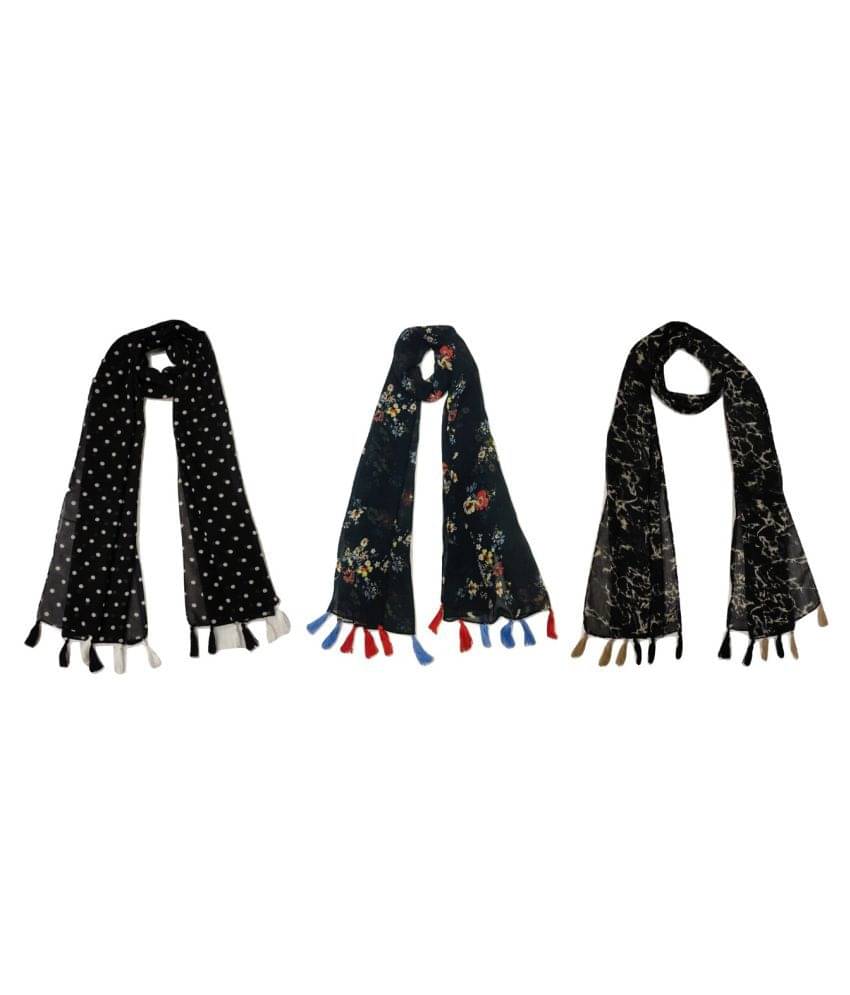     			stolevilla Multi Printed Poly Cotton Yarn Stoles ( Pack of 3 )