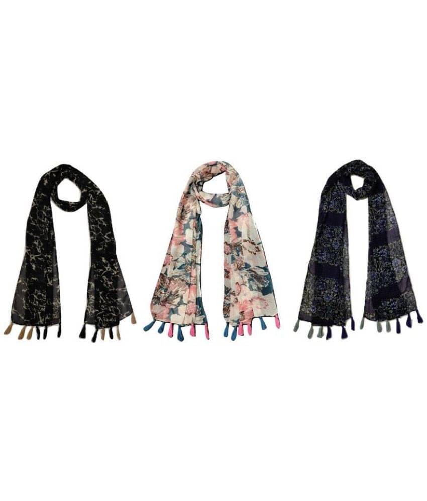 stolevilla Multi Printed Poly Cotton Yarn Stoles ( Pack of 3 ) stolevilla Multi Printed Poly Cotton Yarn Stoles ( Pack of 3 )
