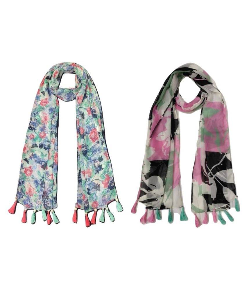    			stolevilla Multi Printed Poly Cotton Yarn Stoles ( Pack of 2 )
