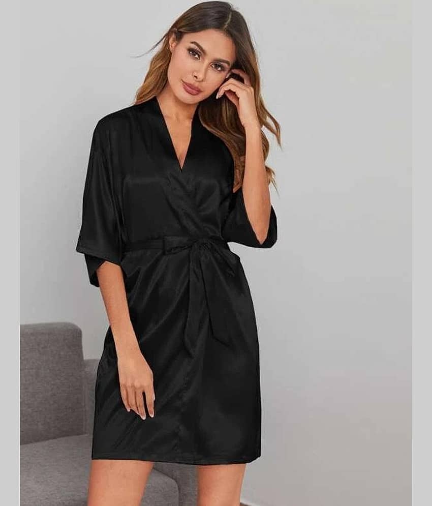 Celosia Satin Robes - Black Single - Nightwear & Loungewear | Buy online on ZillyBuy