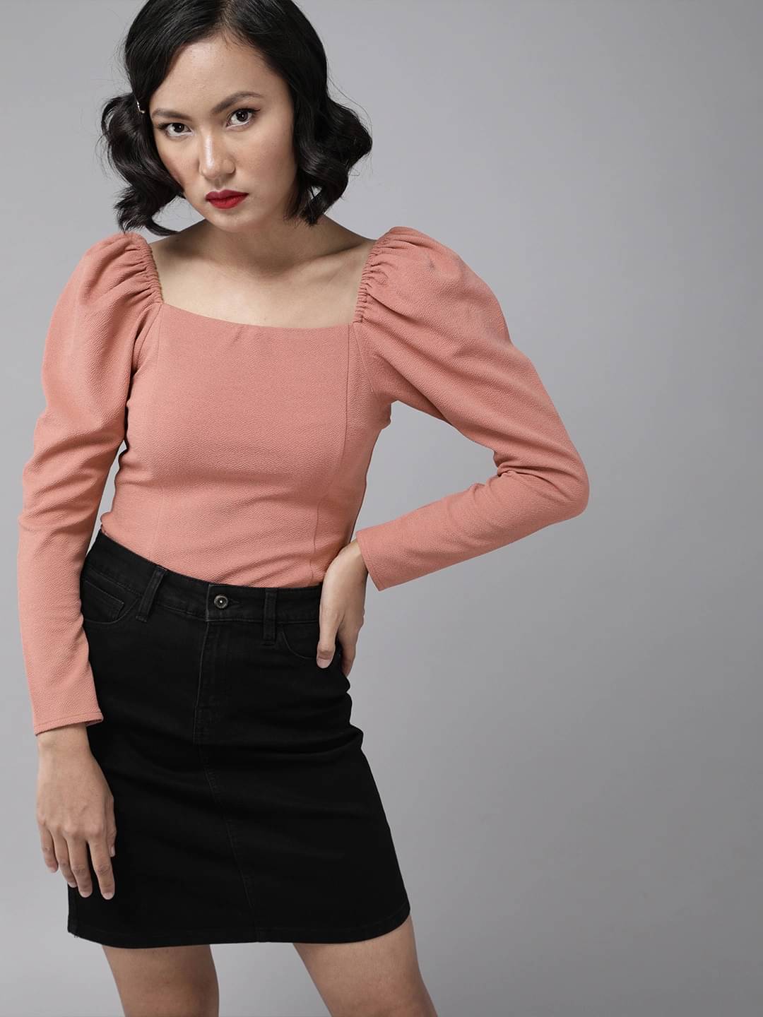 Rare Women's Crepe Regular Top ( Peach )     			Rare Women's Crepe Regular Top ( Peach )
