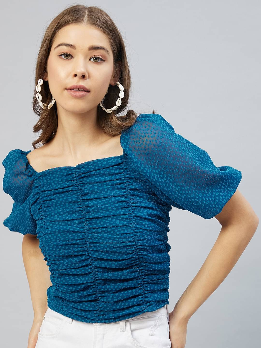     			Rare Women's Georgette Regular Top ( Blue )