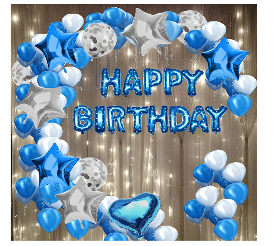     			Blooms Event  Happy Birthday Decoration Set 111pc combo include Happy Birthday Foil, Metallic, confetti & Star Heart