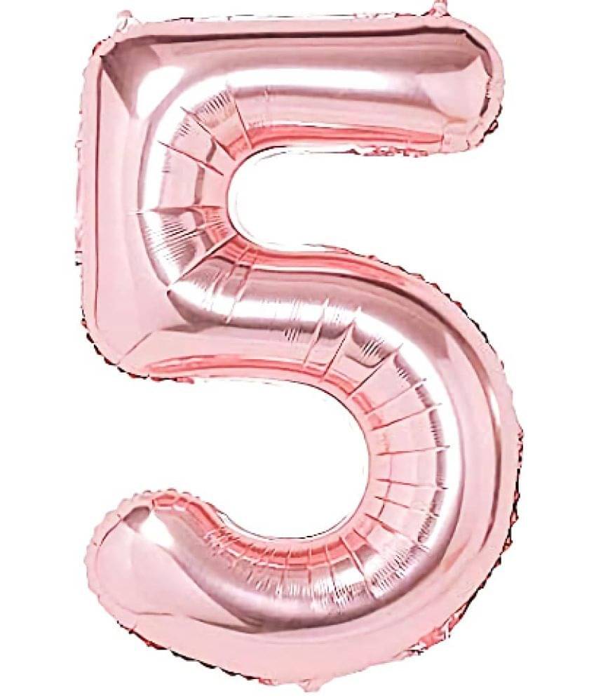     			Blooms Event Numbers Foil Balloon 16" Inch -(Pack of one Unit) Rose Gold (Rose Gold-5)
