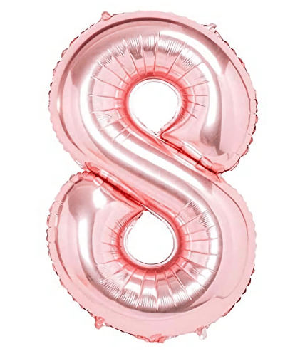     			Blooms Event Numbers Foil Balloon 16" Inch -(Pack of one Unit) Rose Gold (Rose Gold-8)