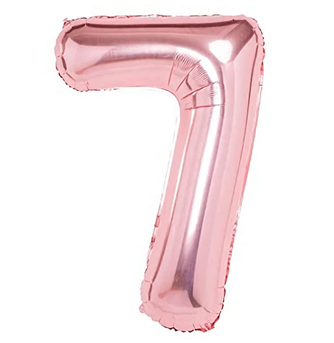     			Blooms Event Numbers Foil Balloon 16" Inch -(Pack of one Unit) Rose Gold (Rose Gold-7)
