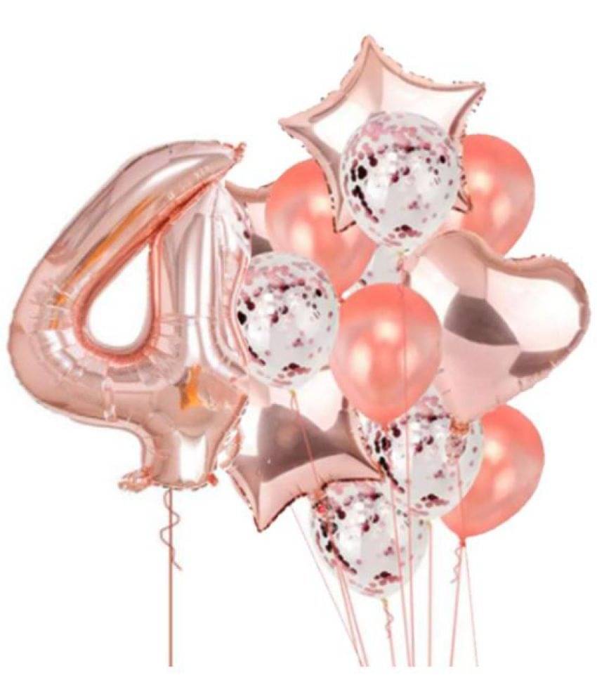 Blooms Event Rose Gold special 4 No. rose gold foil 2 pcs of rosegold Heart foil, 2pcs of rosegold Star Foil ,5pcs Confetti Balloon , & 5pcs rosegold Latex Balloon Blooms Event Rose Gold special 4 No. rose gold foil 2 pcs of rosegold Heart foil, 2pcs of rosegold Star Foil ,5pcs Confetti Balloon , & 5pcs rosegold Latex Balloon