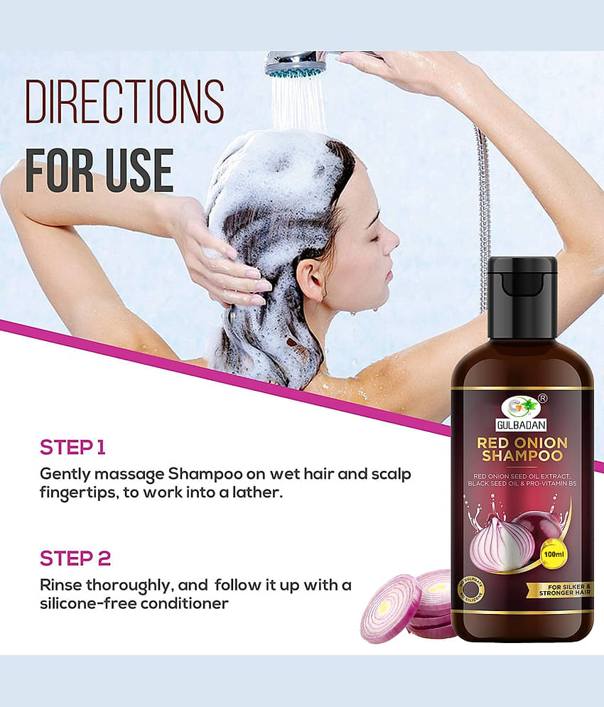 GULBADAN Onion Hair Fall Shampoo for Hair Growth & Hair Fall Control for Men & Women Shampoo 100 mL Pack of 2