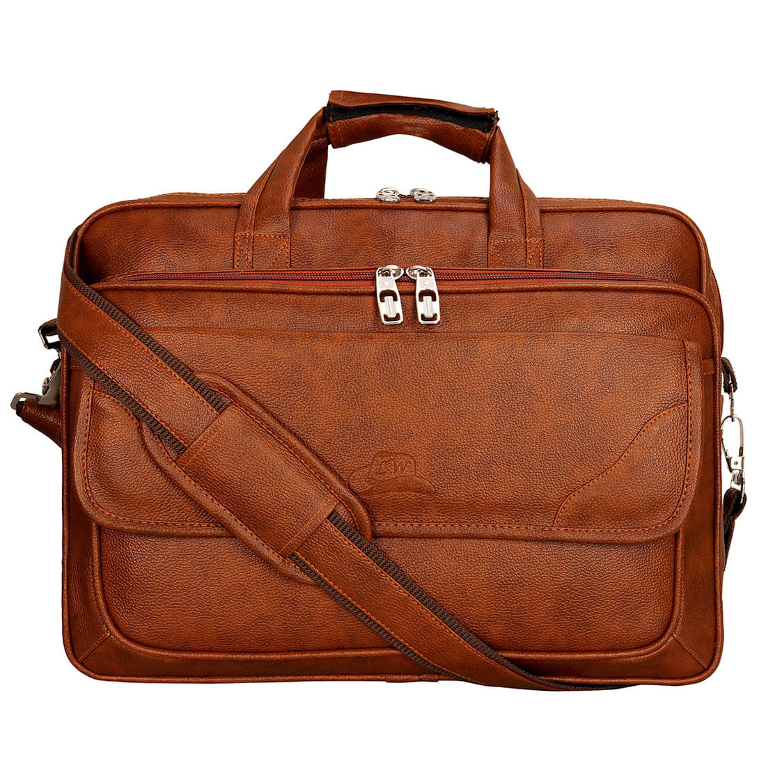     			Leather World - Tan P.U Office Bag