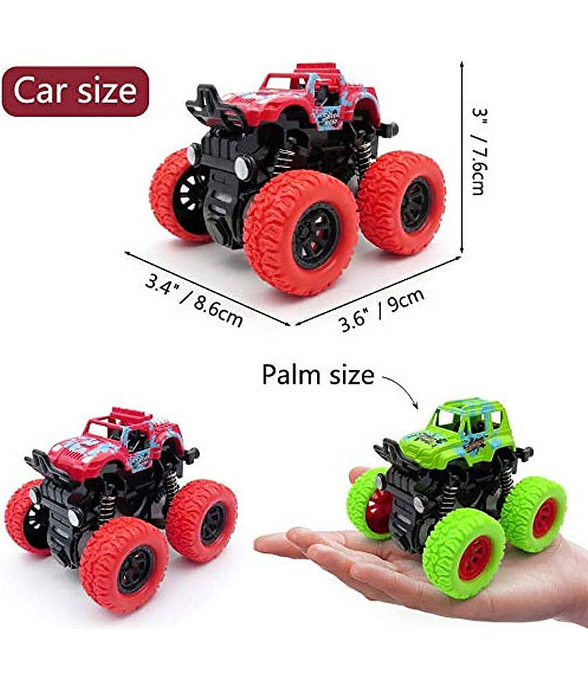 Monster Truck Toys for Kids Friction Powered Monster Truck Car Toy for Baby Push & Go Toys 4wd Monster Truck Pop It Fidget Combo Set for Boys & Girls (Monster Pack of 1)