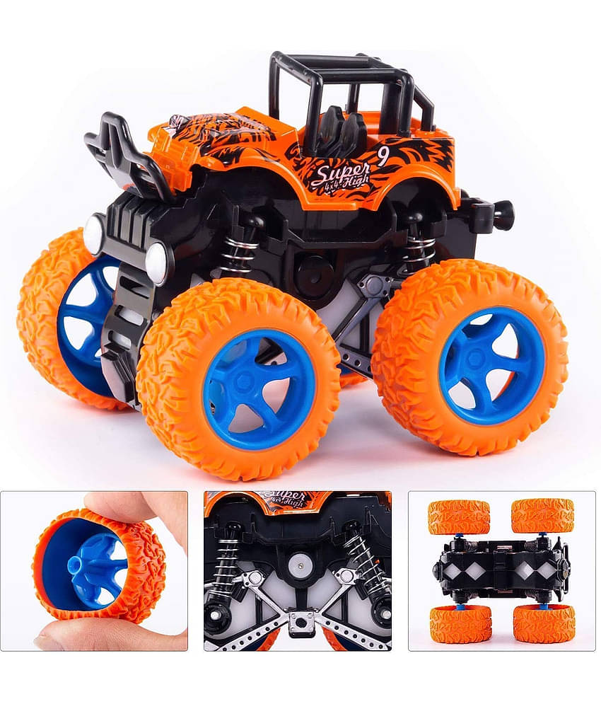 Monster Truck Toys for Kids Friction Powered Monster Truck Car Toy for Baby Push & Go Toys 4wd Monster Truck Pop It Fidget Combo Set for Boys & Girls (Monster Pack of 1)