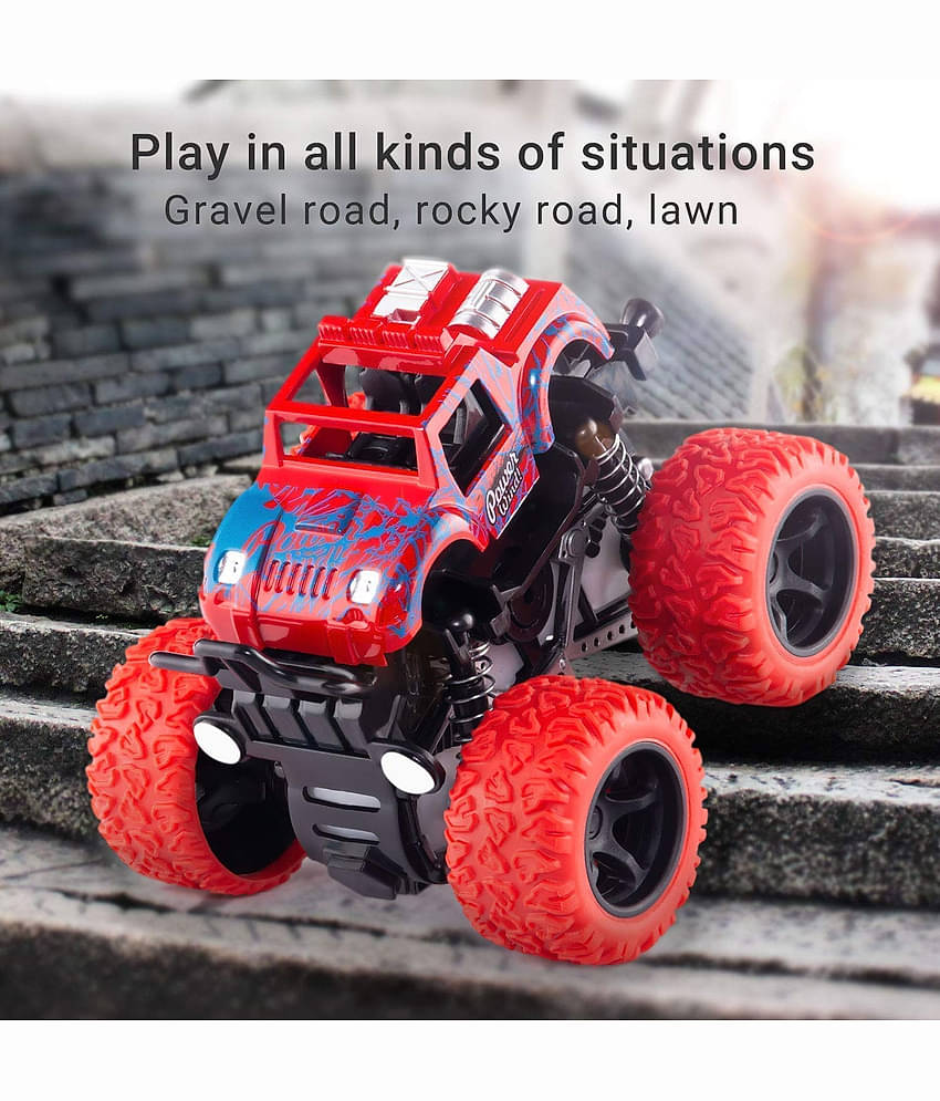 Monster Truck Toys for Kids Friction Powered Monster Truck Car Toy for Baby Push & Go Toys 4wd Monster Truck Pop It Fidget Combo Set for Boys & Girls (Monster Pack of 1)