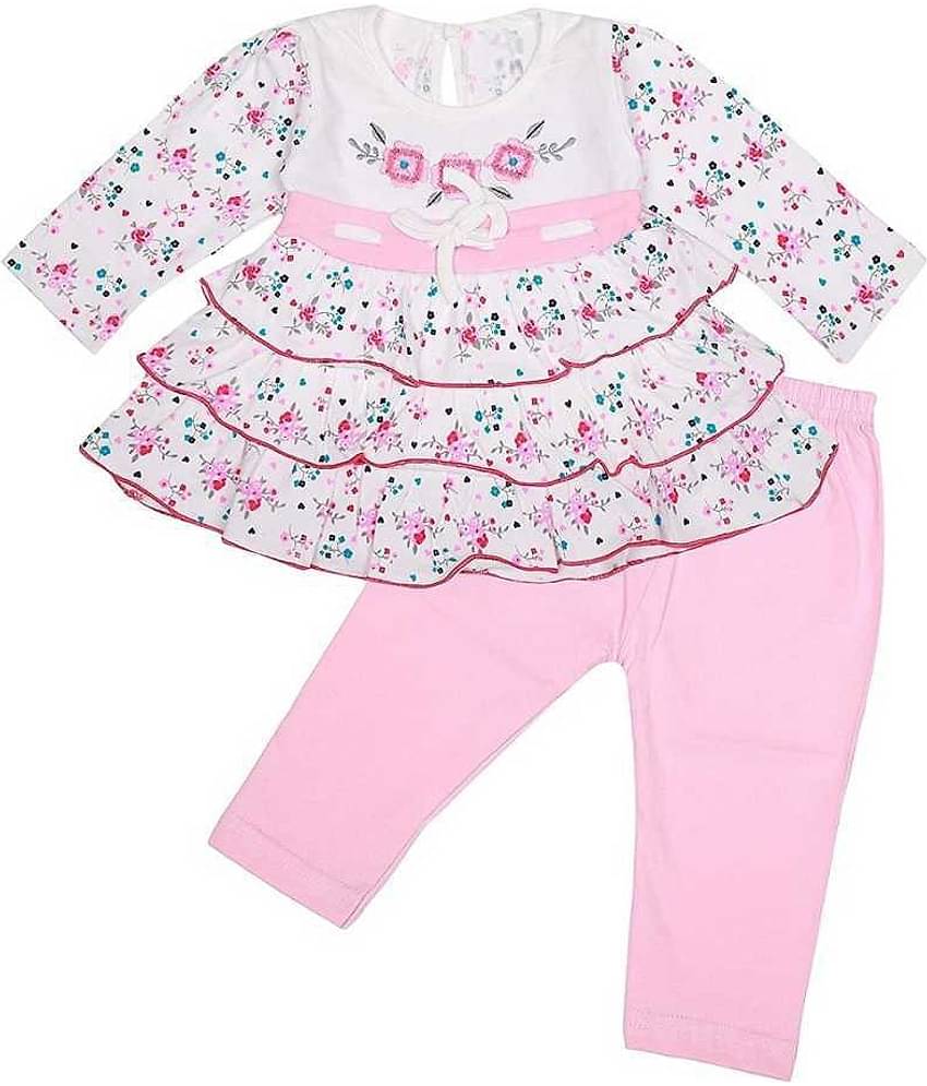 NammaBaby Baby Girls Cotton Blend Dresses ( Pink )