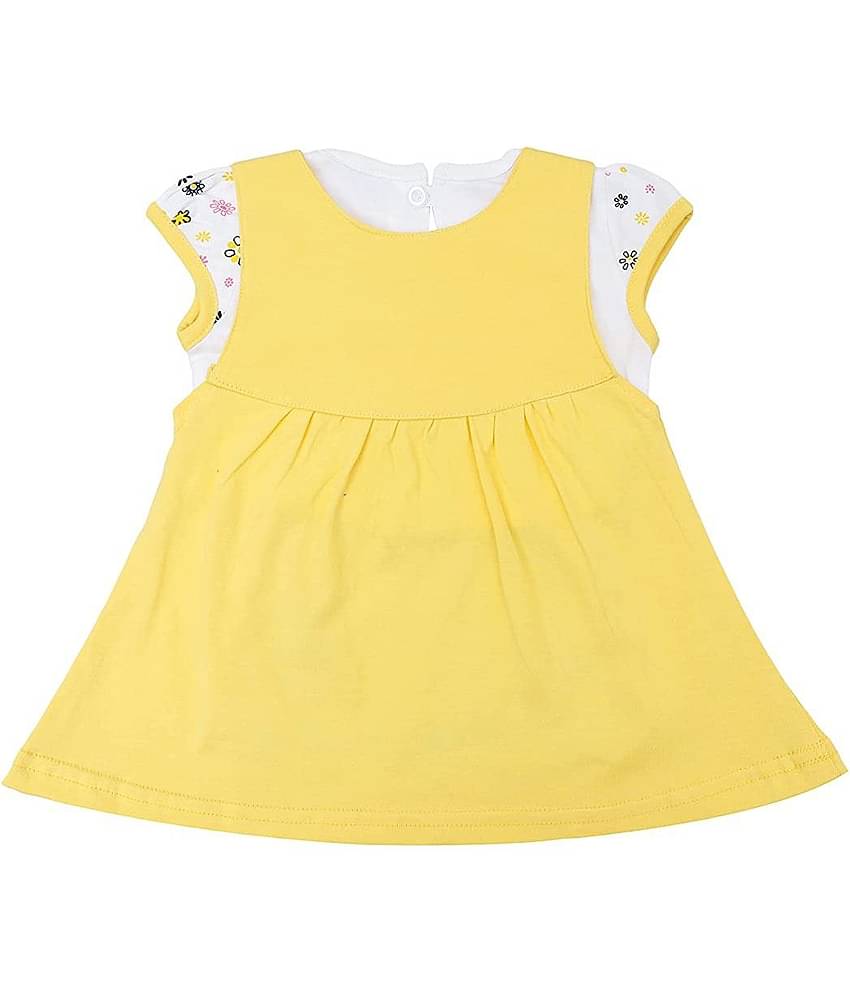 NammaBaby Baby Girls Cotton Blend Dresses ( Yellow )