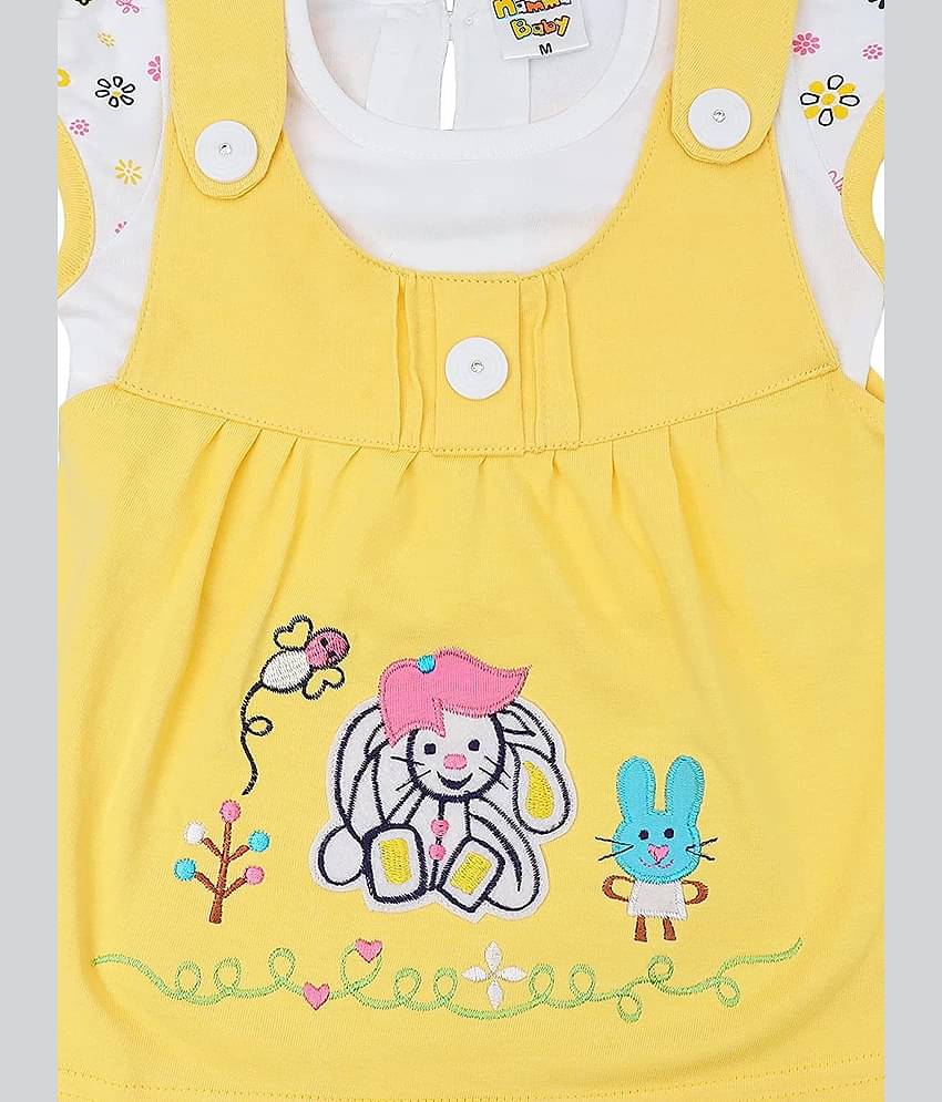 NammaBaby Baby Girls Cotton Blend Dresses ( Yellow )