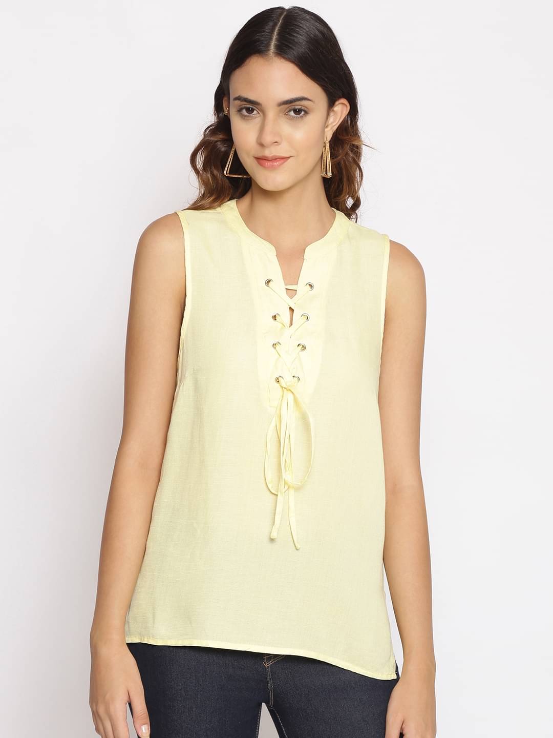     			Oxolloxo Women's Cotton Regular Top ( Yellow )