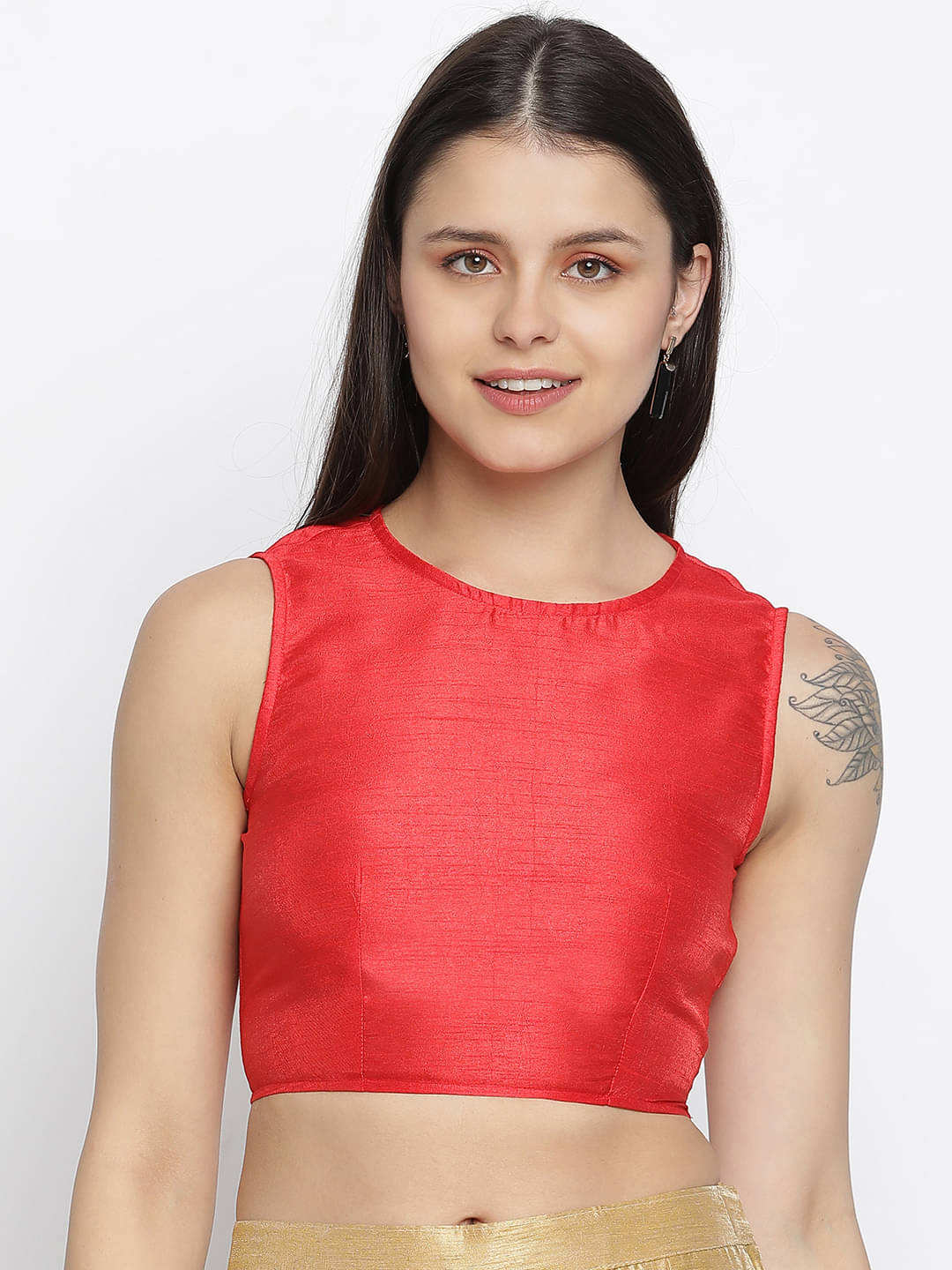 Oxolloxo Women's Polyester Crop Top ( Red ) Oxolloxo Women's Polyester Crop Top ( Red )