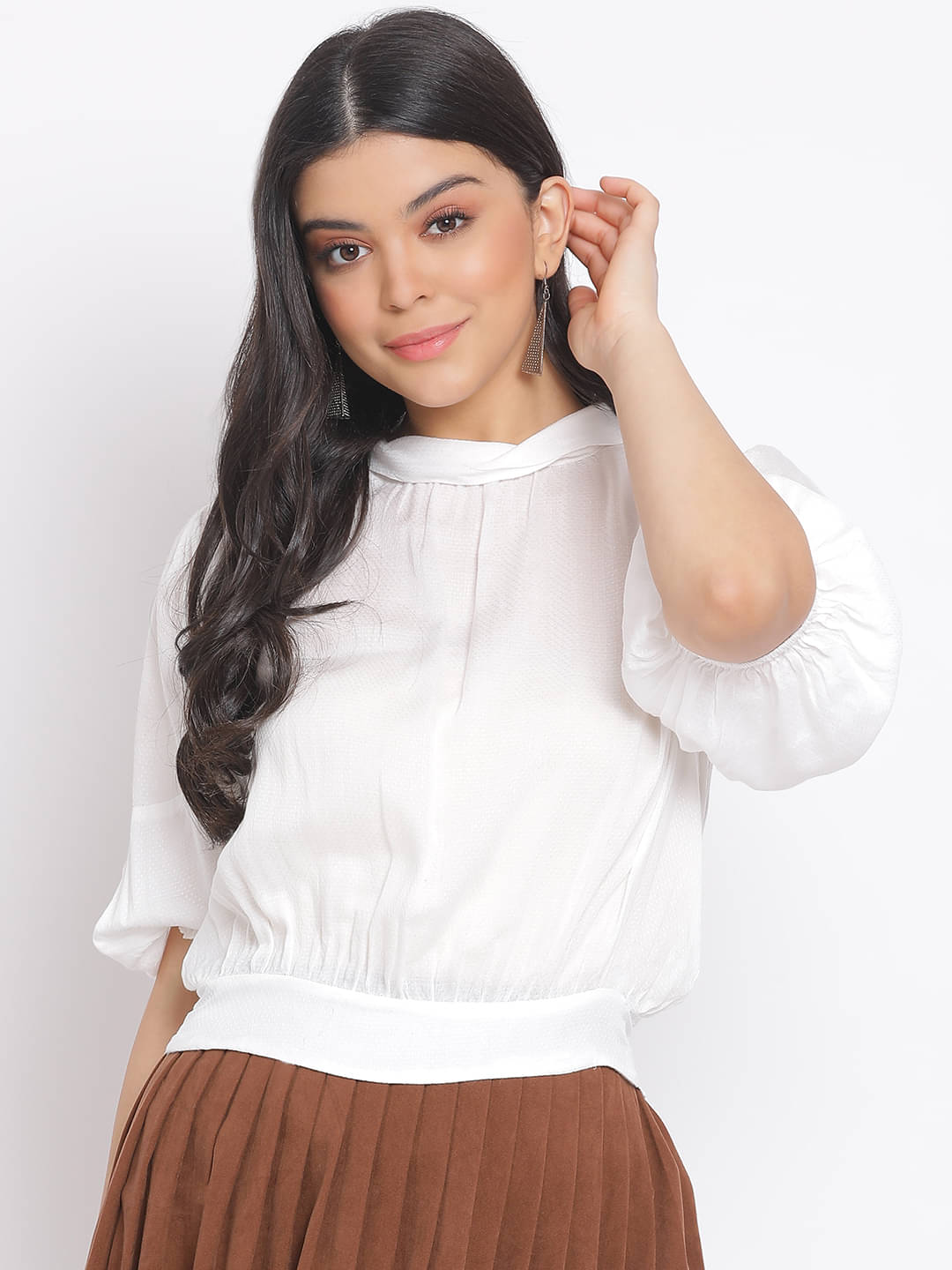     			Oxolloxo Women's Viscose Regular Top ( White )