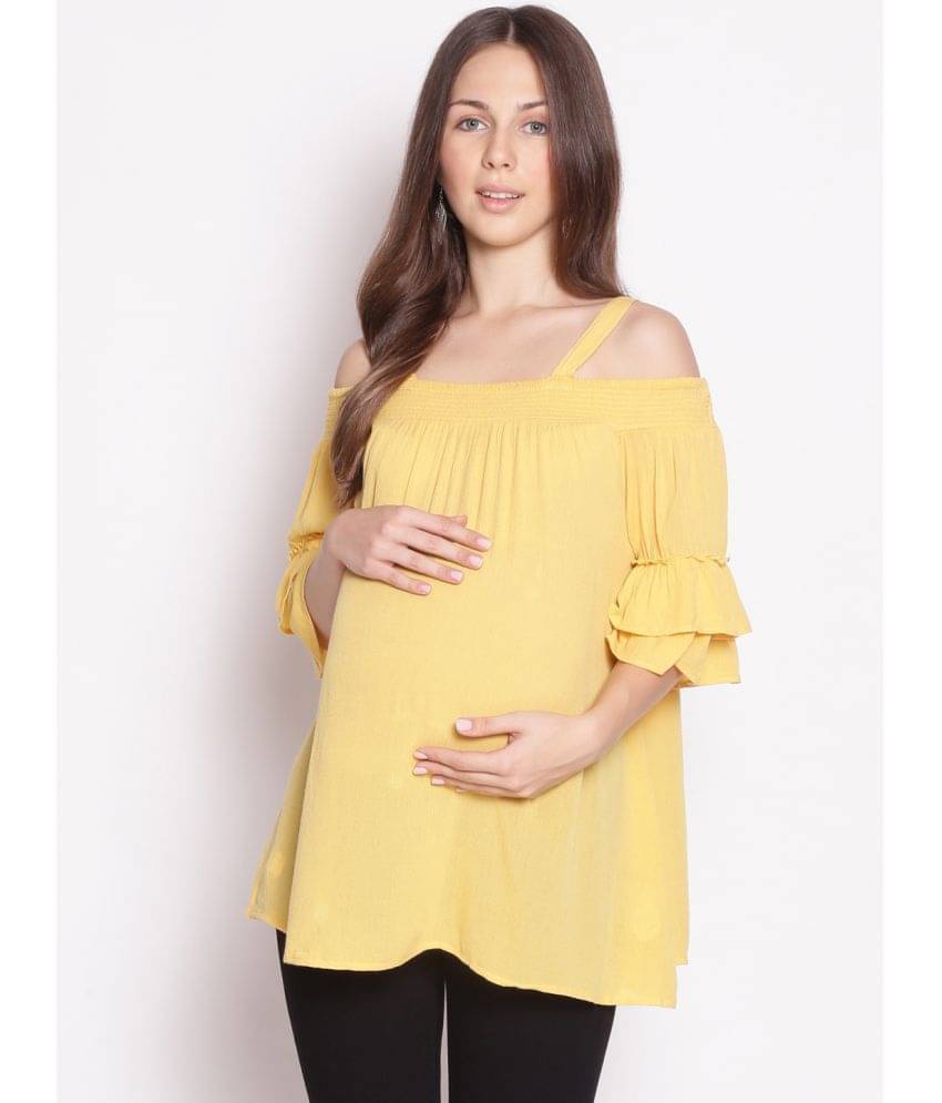 Oxolloxo Women's Viscose Regular Top ( Yellow ) Oxolloxo Women's Viscose Regular Top ( Yellow )