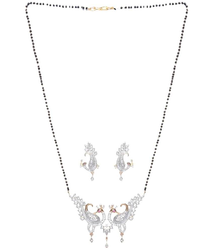 Pujvi fashions AD double peacock mangalsutra set for womens Pujvi fashions AD double peacock mangalsutra set for womens
