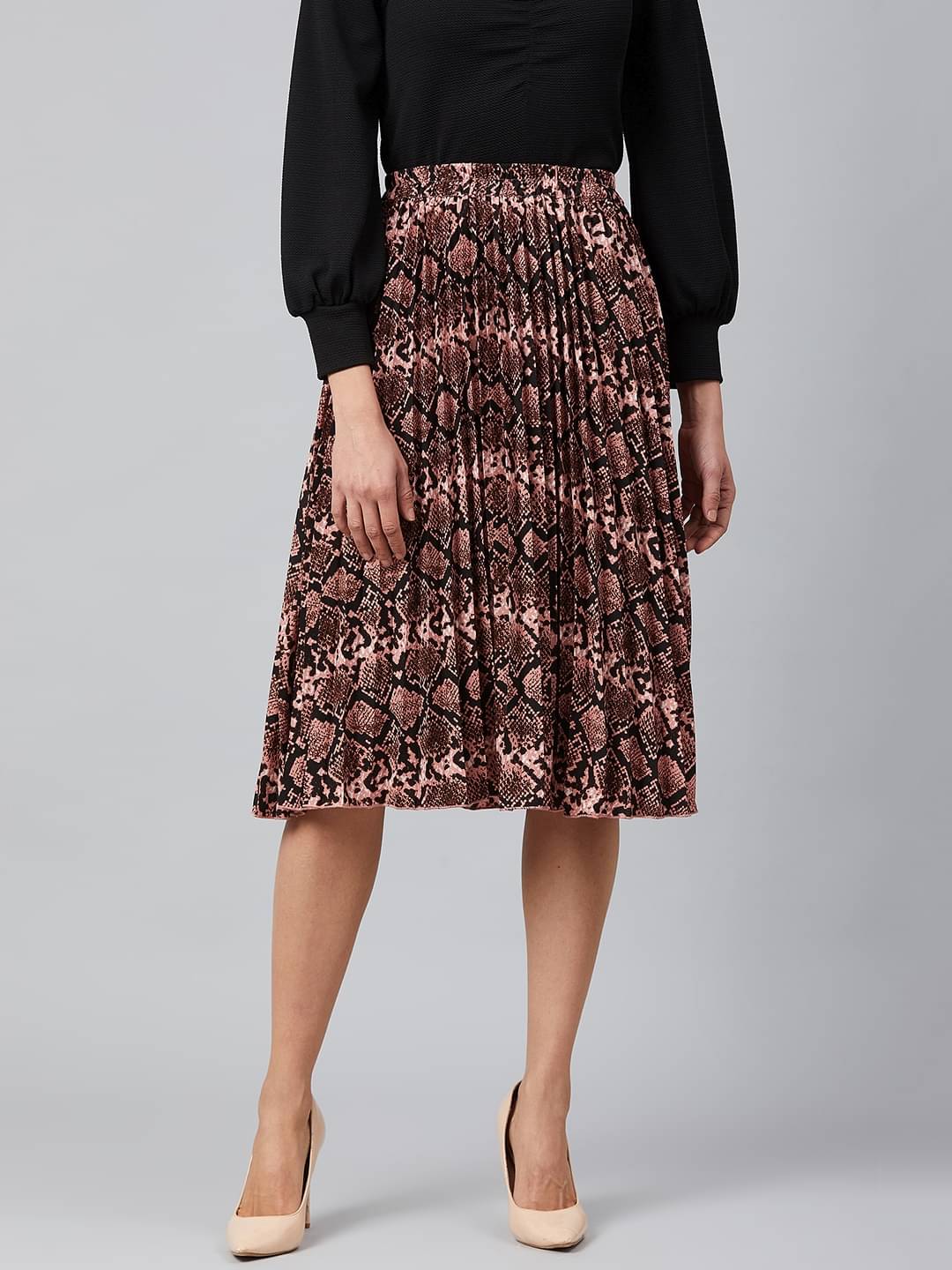     			Rare Poly Georgette A-Line Skirt - Multi Color Single