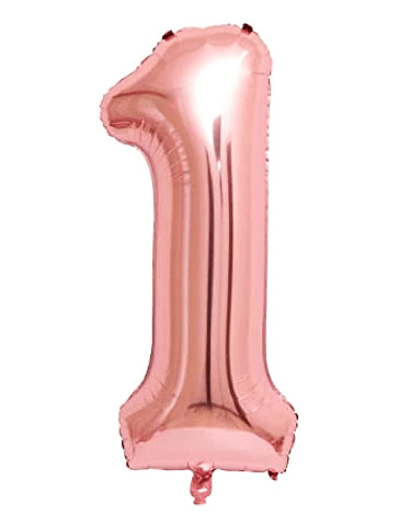     			Blooms Event Numbers Foil Balloon 16" Inch -(Pack of one Unit) Rose Gold (Rose Gold-1)