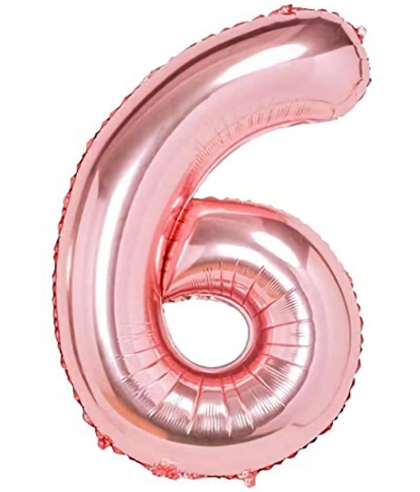     			Blooms Event Numbers Foil Balloon 16" Inch -(Pack of one Unit) Rose Gold (Rose Gold-6)
