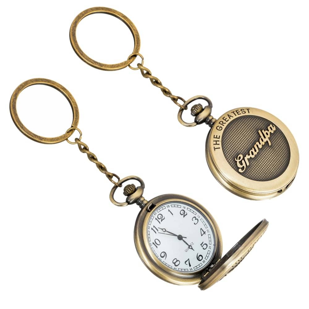 Gala Time Greatest Grandpa Theme Designer Pocket Watch Vintage Premium Analog Clock Antique Metallic Keyring Gift Key Chain Gala Time Greatest Grandpa Theme Designer Pocket Watch Vintage Premium Analog Clock Antique Metallic Keyring Gift Key Chain