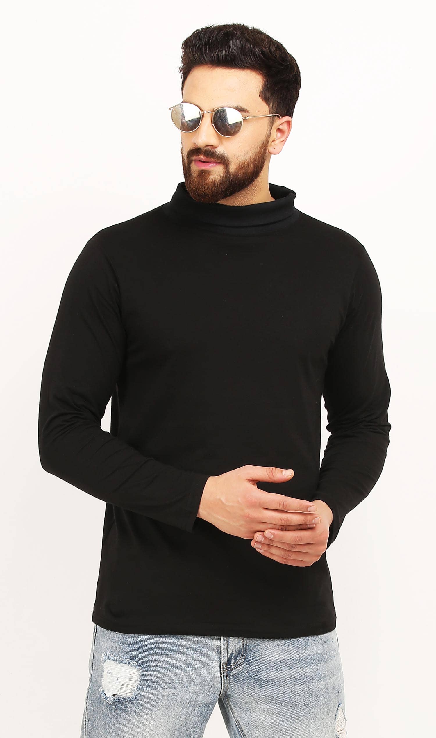 Leotude Pack of 1 Cotton Blend Regular Fit Men's T-Shirt ( Black )