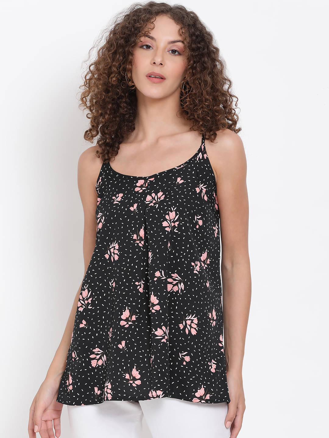 Oxolloxo Women's Polyester A-Line Top ( Black ) Oxolloxo Women's Polyester A-Line Top ( Black )