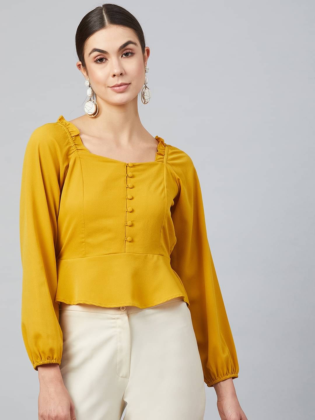 Rare Women's Crepe Empire Top ( Yellow ) Rare Women's Crepe Empire Top ( Yellow )