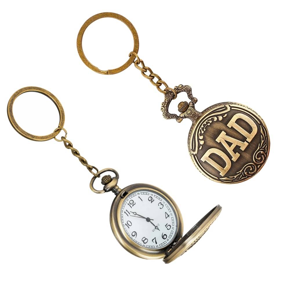 Gala Time Dad Theme Designer Pocket Watch Vintage Premium Analog Clock Antique Metallic Keyring Gift Key Chain Gala Time Dad Theme Designer Pocket Watch Vintage Premium Analog Clock Antique Metallic Keyring Gift Key Chain