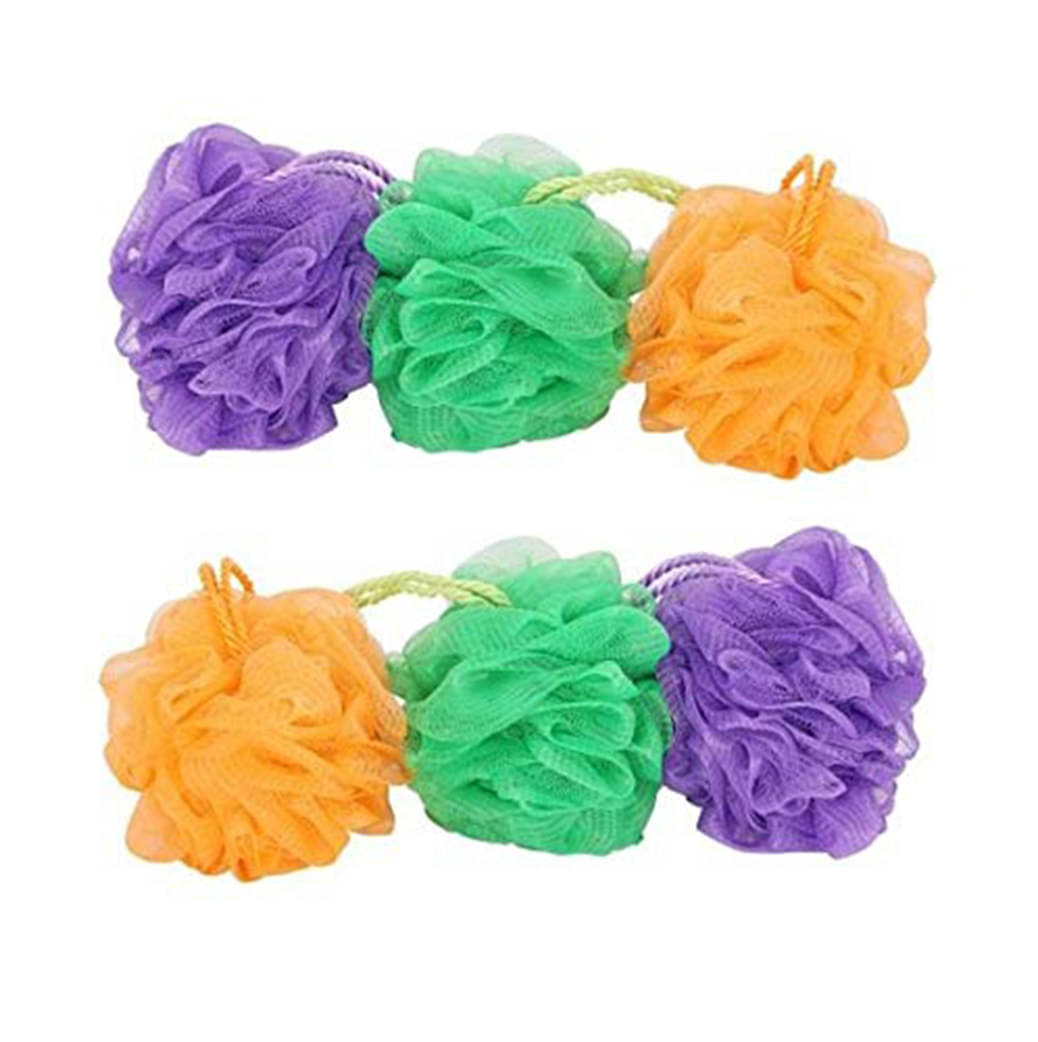     			Lenon Round Bath Sponge Loofah Assorted Pack of 6