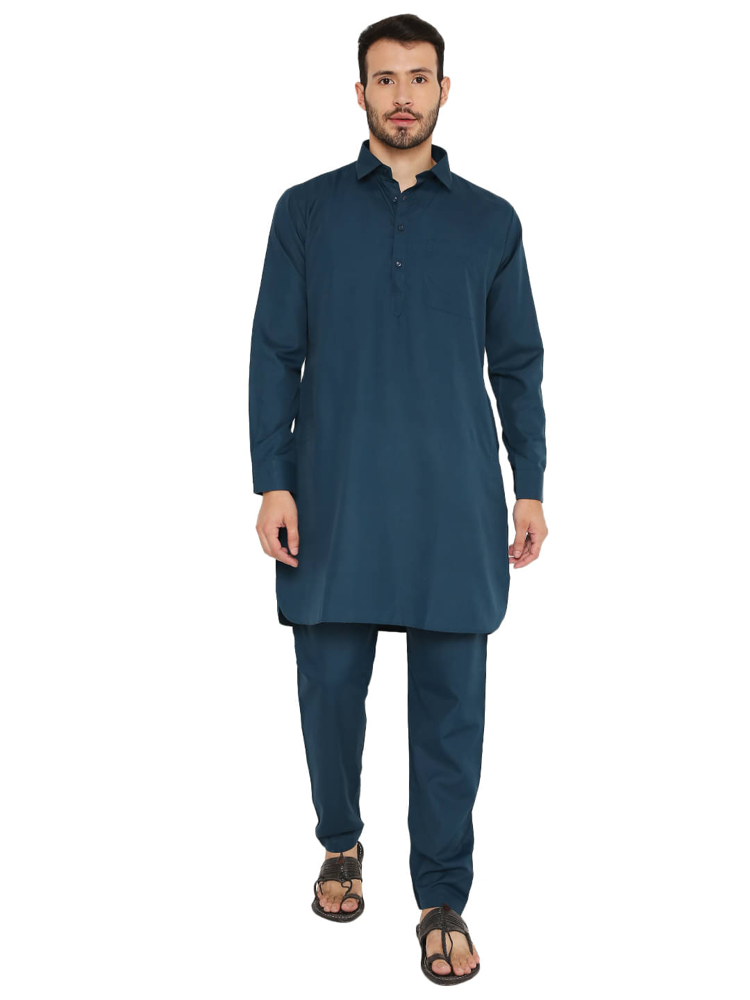     			Maharaja Green Polyester Blend Kurta Pyjama Set