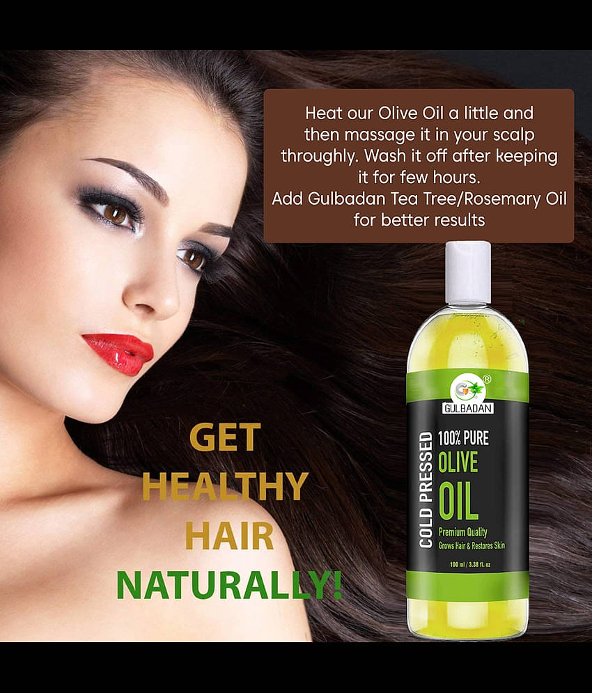 GULBADAN Cold Pressed Olive Oil and Castor Oil 100 mL Pack of 2