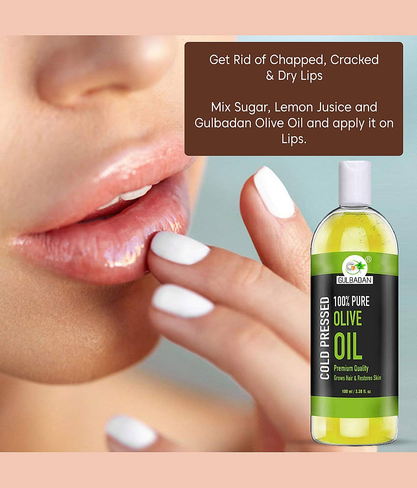 GULBADAN Cold Pressed Olive Oil and Castor Oil 100 mL Pack of 2