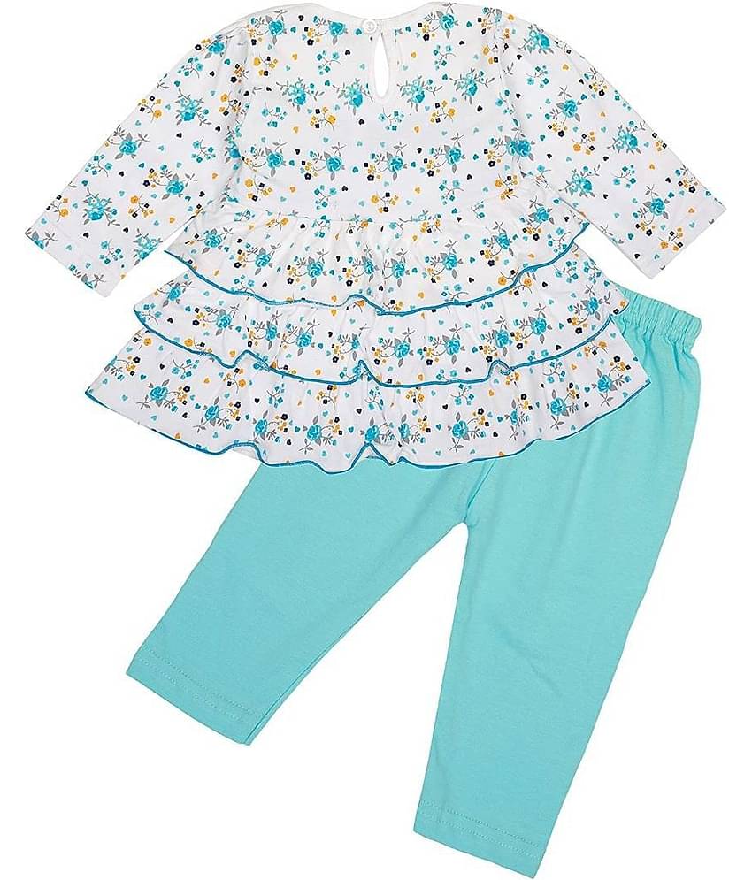 NammaBaby Baby Girls Cotton Blend Dresses ( Blue )
