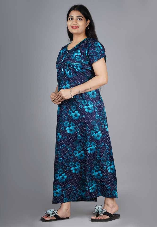    			Favnic Cotton Nighty & Night Gowns - Blue