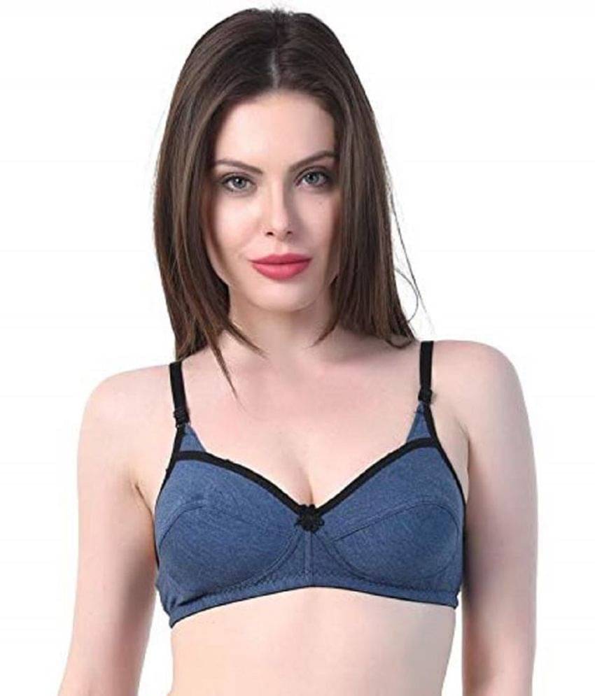 FeelBlue Poly Cotton Seamless Bra - Navy Single FeelBlue Poly Cotton Seamless Bra - Navy Single